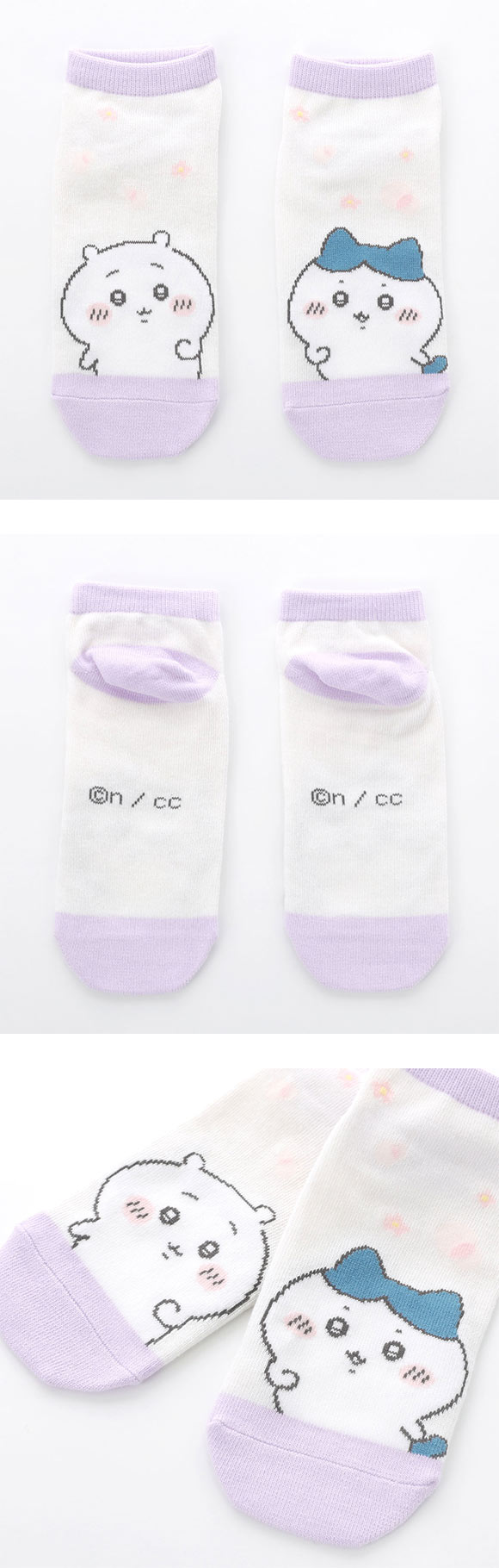 ちいかわ ソックス スニーカー丈 ハチワレ レディース 靴下 キャラソックス 23-25cm