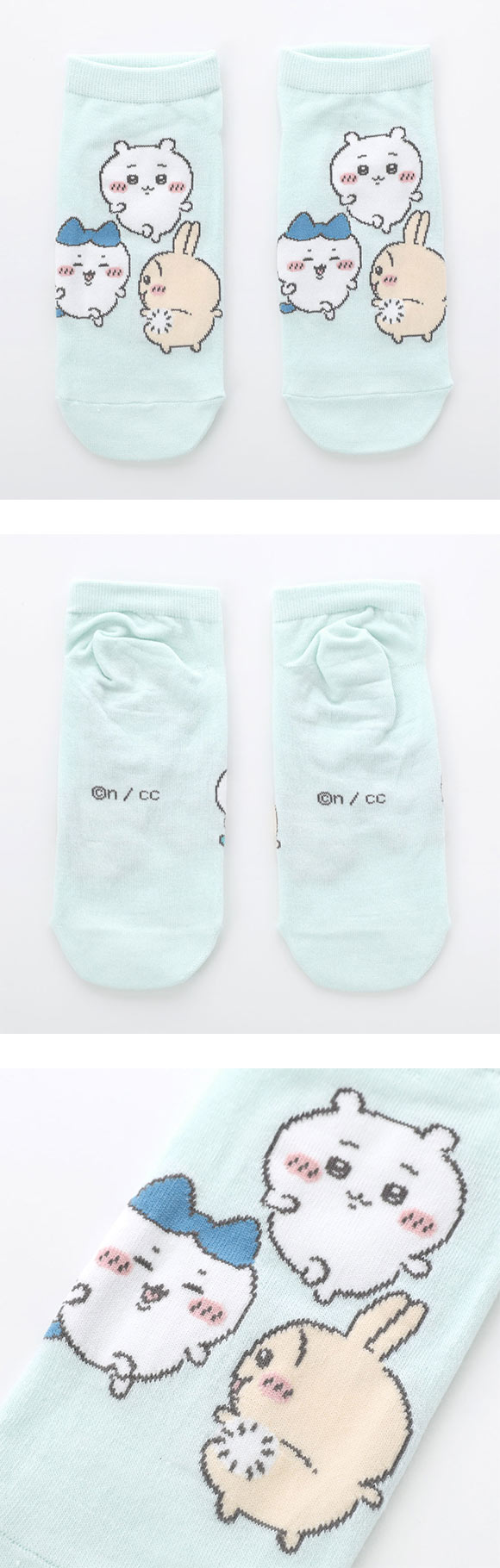 ちいかわ ソックス スニーカー丈 うさぎ ハチワレ レディース 靴下 キャラソックス 23-25cm