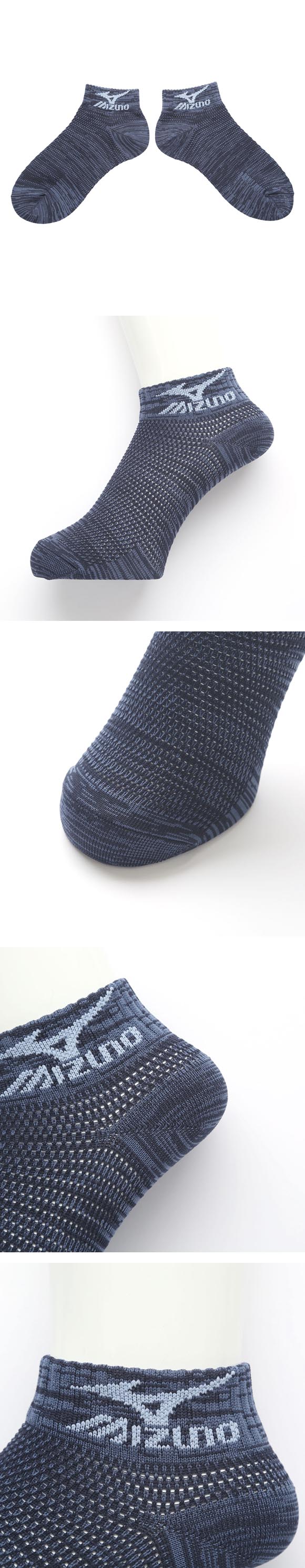 ミズノ ソックス スニーカー丈 3足セット オールメッシュ 高通気設計 引揃え レディース 靴下 夏 スポーツ 23-25cm MIZUNO