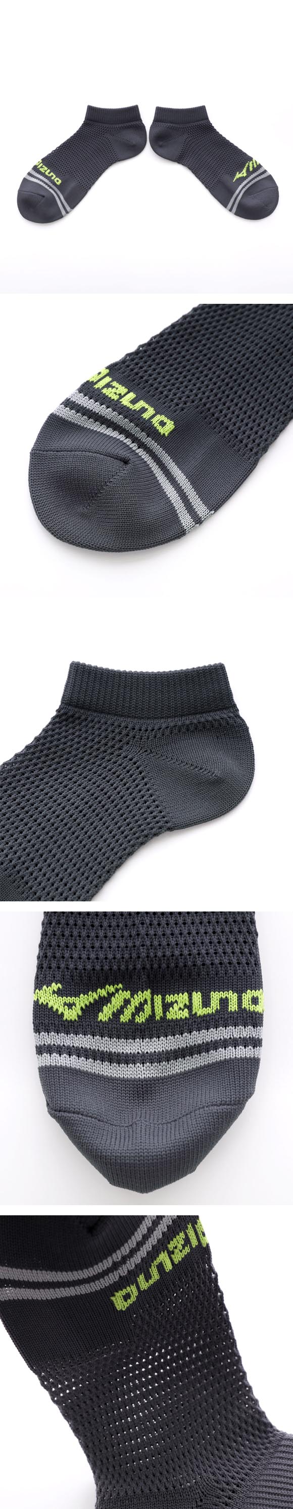 ミズノ ソックス スニーカー丈 3足セット オールメッシュ 高通気 破れにくい メンズ 24-26cm 26-28cm 靴下 MIZUNO