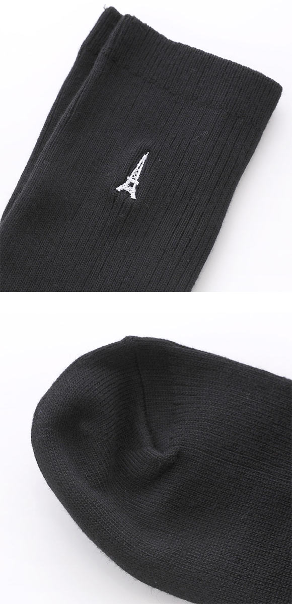 JOSE スクールソックス ジュニア 36cm丈 ハイソックス 3足組 刺繍 エッフェル塔 破れにくい 消臭 靴下 22-25cm okamoto 632187