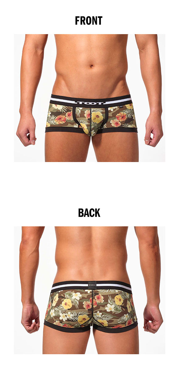 トゥート TOOT ボタニカルカモ ボクサー ウルトラマイクロボクサーパンツ ローライズ メンズ 前とじ CB24S039 立体カップ