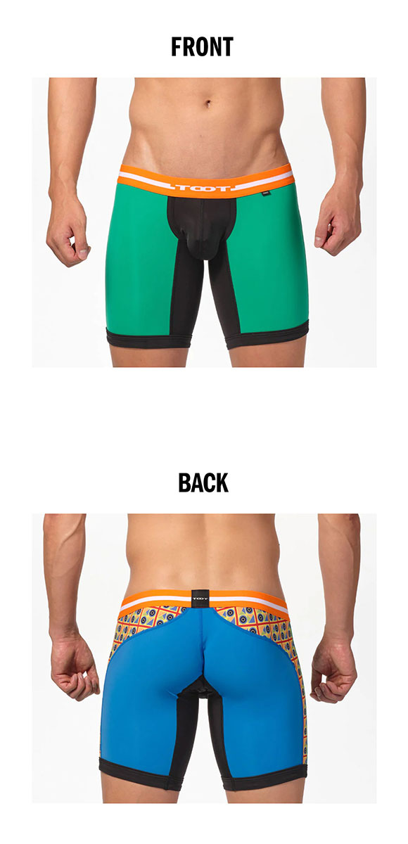 トゥート TOOT トライバル ロングボクサーパンツ メンズ 前とじ LB23A009 ストレッチナイロン