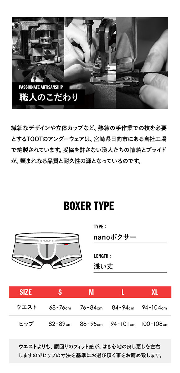 トゥート TOOT カラフル ブロックプリント nano ボクサーパンツ メンズ 前とじ NB25S017 ナノボクサー 立体カップ