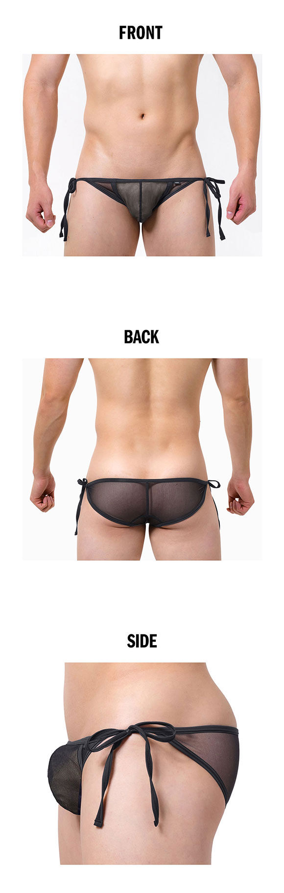 トゥート TOOT シースルー サイドストリング ビキニ フルバック メンズ 前閉じ 日本製 立体カップ 大きいサイズ