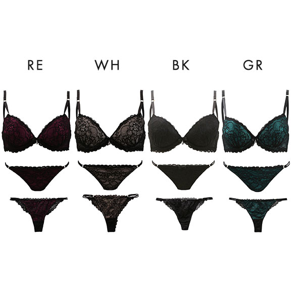 ハラークイン Harlequin ブラック レーシー 3/4カップ ブラジャー ショーツ セット 3点セット スタンダード Tバック バックレース