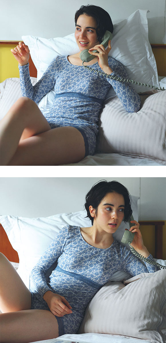 キッドブルー 25フラワーJQ カップ付き 長袖 レディース インナー KID BLUE 大きいサイズ