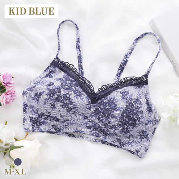 キッドブルー 26ローズレースPT ノンワイヤー ブラジャー ソフトブラジャー かぶりタイプ 大きいサイズ 下着 KID BLUE
