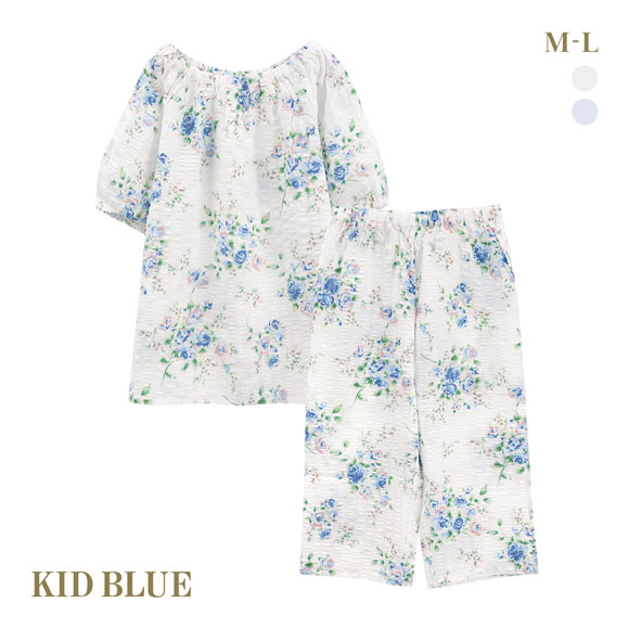 キッドブルー ジャスミンローズN 半袖 ルームウェア 8分丈 上下セット パジャマ KID BLUE