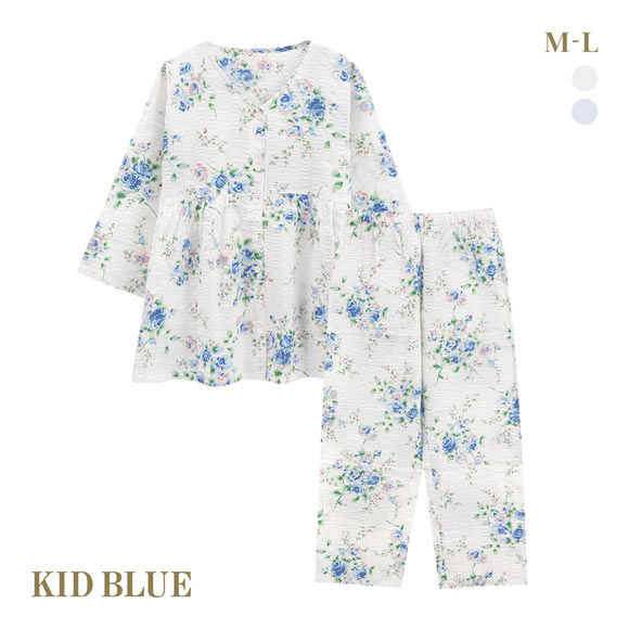キッドブルー ジャスミンローズN 7分丈袖 ルームウェア ロングパンツ 上下セット パジャマ KID BLUE