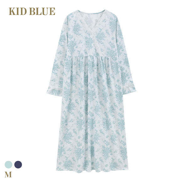 キッドブルー 26ローズレースPtN 長袖 ワンピース ナイティ ルームウェア パジャマ レディース KID BLUE