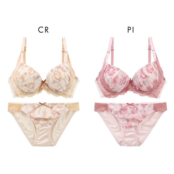 サンエイ 脇高 ブルームローズ ブラセット ABCD 脇肉 はみ肉すっきり 脇寄せ ブラジャー ショーツ セット 美胸 谷間 丸胸 SANEI