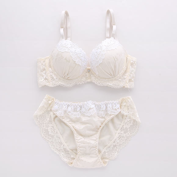 サンエイ 脇高 シルキーフラワーレース ブラセット ABCD 脇肉 はみ肉すっきり 脇寄せ ブラジャー ショーツ セット 美胸 谷間 丸胸 SANEI