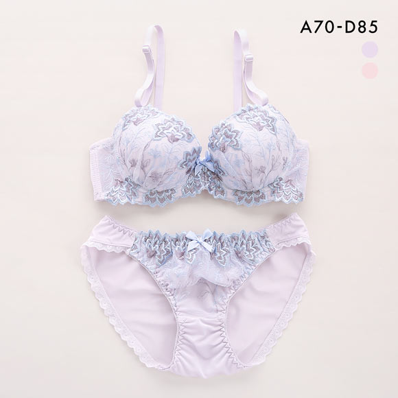 マルコ ブラジャーショーツセット B70 ブルー×ホワイト しまむら - ブラジャーショーツセット B70 紐パンツ 水色 白