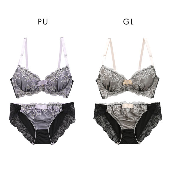 サンエイ 脇高 ボタニカルフラワー刺繍 ブラセット ABCD 脇肉 はみ肉すっきり 脇寄せ ブラジャー ショーツ セット 美胸 SANEI