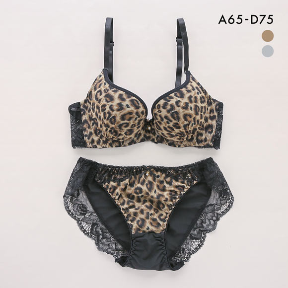 サンエイ 脇高 カーヴィレオパード ブラセット ABCD 脇肉 はみ肉すっきり 脇寄せ ブラジャー ショーツ セット 美胸 谷間 丸胸 SANEI