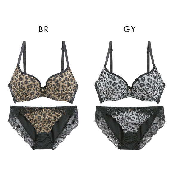 サンエイ 脇高 カーヴィレオパード ブラセット ABCD 脇肉 はみ肉すっきり 脇寄せ ブラジャー ショーツ セット 美胸 谷間 丸胸 SANEI