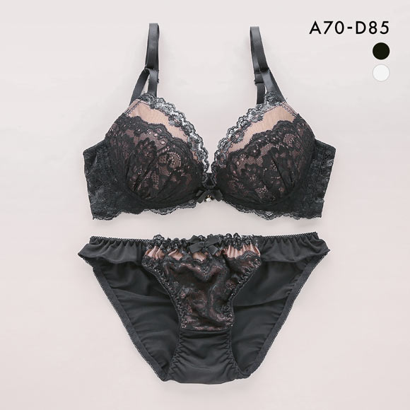 サンエイ 脇高 エレガントシアーレース ブラセット ABCD 脇肉 はみ肉すっきり 脇寄せ ブラジャー ショーツ セット 美胸 SANEI