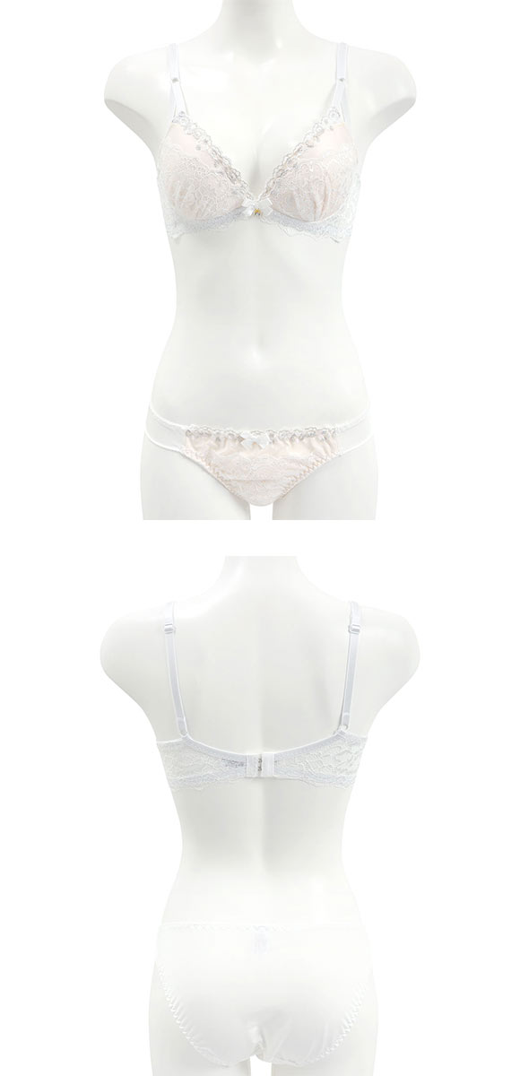 サンエイ 脇高 エレガントシアーレース ブラセット ABCD 脇肉 はみ肉すっきり 脇寄せ ブラジャー ショーツ セット 美胸 SANEI