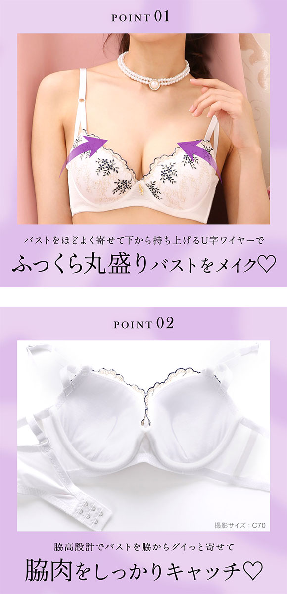 サンエイ 脇高 フルーレットパレス ブラセット ABCD 脇肉 はみ肉すっきり 脇寄せ ブラジャー ショーツ セット 美胸 谷間 丸胸 SANEI