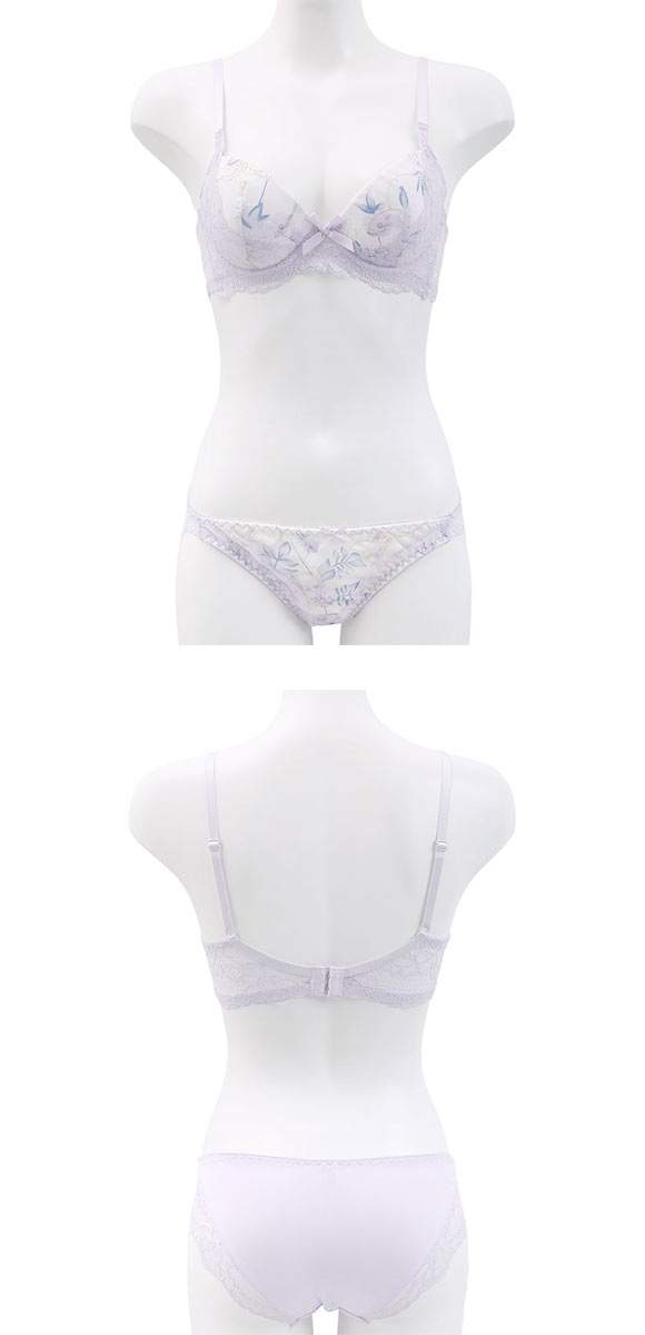 サンエイ 脇高 パステルフラワー ブラセット ABCD 脇肉 はみ肉すっきり 脇寄せ ブラジャー ショーツ セット 美胸 谷間 丸胸 SANEI