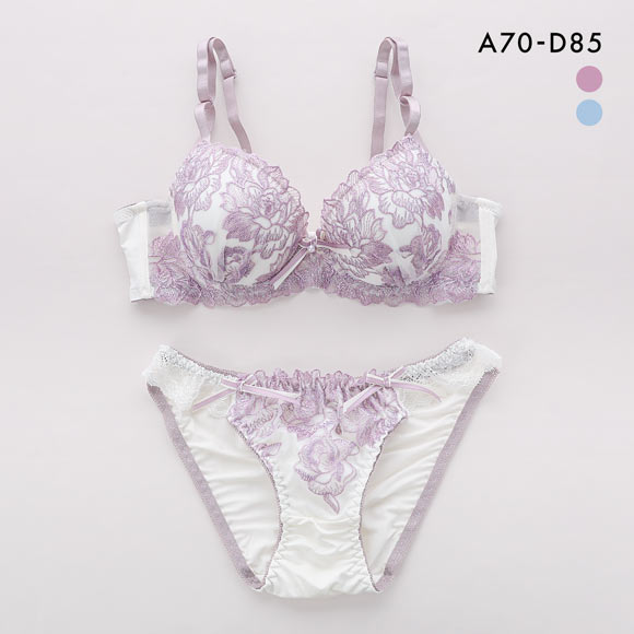 サンエイ 脇高 エレノアフラワー ブラセット ABCD 脇肉 はみ肉すっきり 脇寄せ ブラジャー ショーツ セット 美胸 谷間 丸胸 SANEI