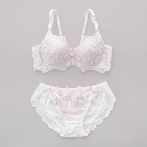サンエイ 脇高 アンティークレーシィフラワー ブラセット ABCD 脇肉 はみ肉すっきり 脇寄せ ブラジャー ショーツ セット 美胸 谷間 丸胸 SANEI