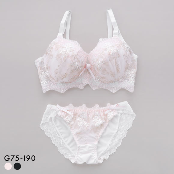 サンエイ 脇高 アンティークレーシィフラワー ブラセット GHI 大きいサイズ グラマー 脇肉 はみ肉すっきり 脇寄せ ブラジャー ショーツ 美胸 谷間 丸胸 SANEI