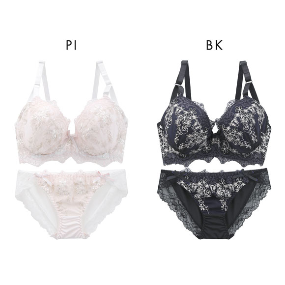 サンエイ 脇高 アンティークレーシィフラワー ブラセット GHI 大きいサイズ グラマー 脇肉 はみ肉すっきり 脇寄せ ブラジャー ショーツ 美胸 谷間 丸胸 SANEI