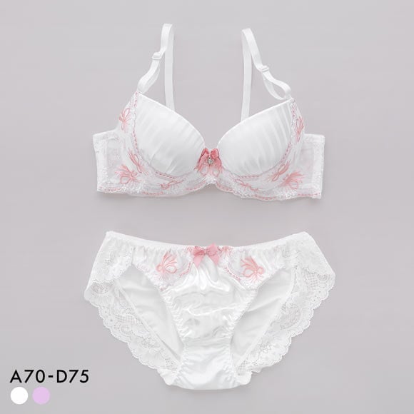 サンエイ ガーリーリボンブーケ ブラセット ABCD 脇肉 はみ肉すっきり 脇寄せ ブラジャー ショーツ セット 美胸 谷間 丸胸 魔法少女 SANEI