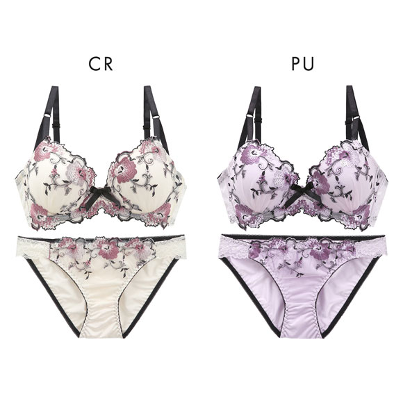 サンエイ 脇高 シックフラワー ブラセット ABCD 脇肉 はみ肉すっきり 脇寄せ ブラジャー ショーツ セット 美胸 谷間 丸胸 SANEI