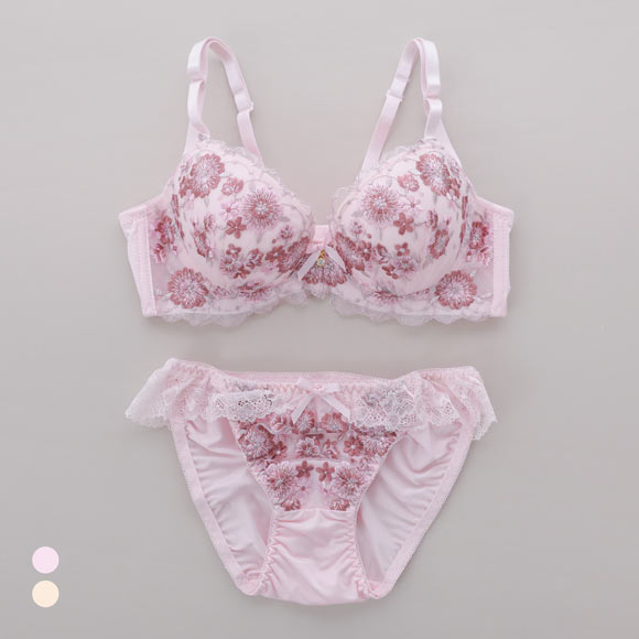 サンエイ 脇高 ブルーミングスケープ ブラセット ABCD 脇肉 はみ肉すっきり 脇寄せ ブラジャー ショーツ セット 美胸 SANEI