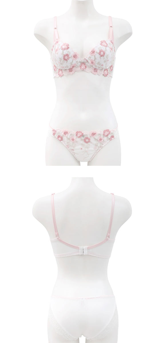 サンエイ 脇高 ハイライトフラワー ブラセット ABCD 大きいサイズ グラマー 脇肉 はみ肉すっきり 脇寄せ 着やせ セット 美胸 SANEI