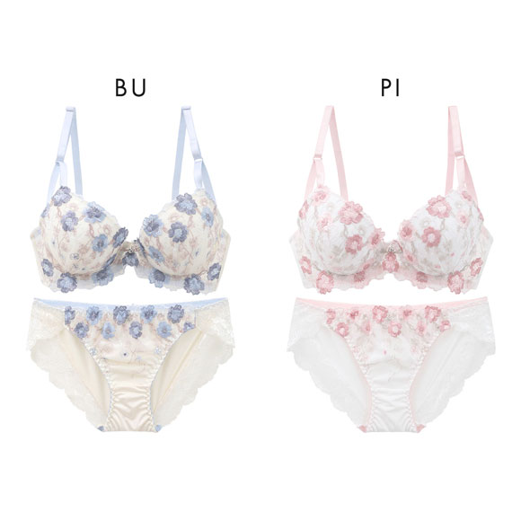 サンエイ 脇高 ハイライトフラワー ブラセット ABCD 大きいサイズ