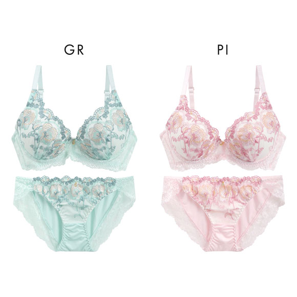 サンエイ 脇高 シアーフルール ブラセット ABCD 脇肉 谷間 盛り はみ肉すっきり 脇寄せ ブラジャー ショーツ セット 美胸 SANEI