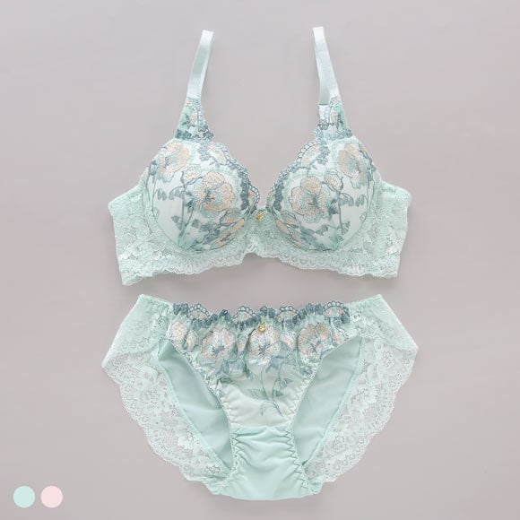 サンエイ 脇高 シアーフルール ブラセット EF 大きいサイズ グラマー 脇肉 谷間 盛り ブラジャー ショーツ セット 美胸 SANEI