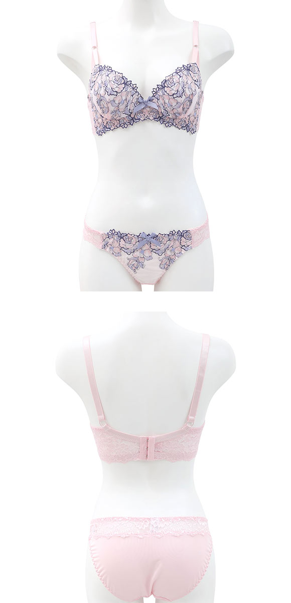 サンエイ 脇高 シャイニーローズ ブラセット EF 脇肉 はみ肉すっきり 脇寄せ ブラジャー ショーツ セット 大きいサイズ SANEI