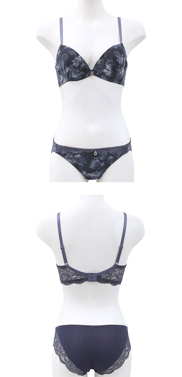 サンエイ 脇高 フォギーマーブルフラワー ブラセット ABCD 脇肉 谷間 盛り はみ肉すっきり 脇寄せ ブラジャー ショーツ 美胸 SANEI