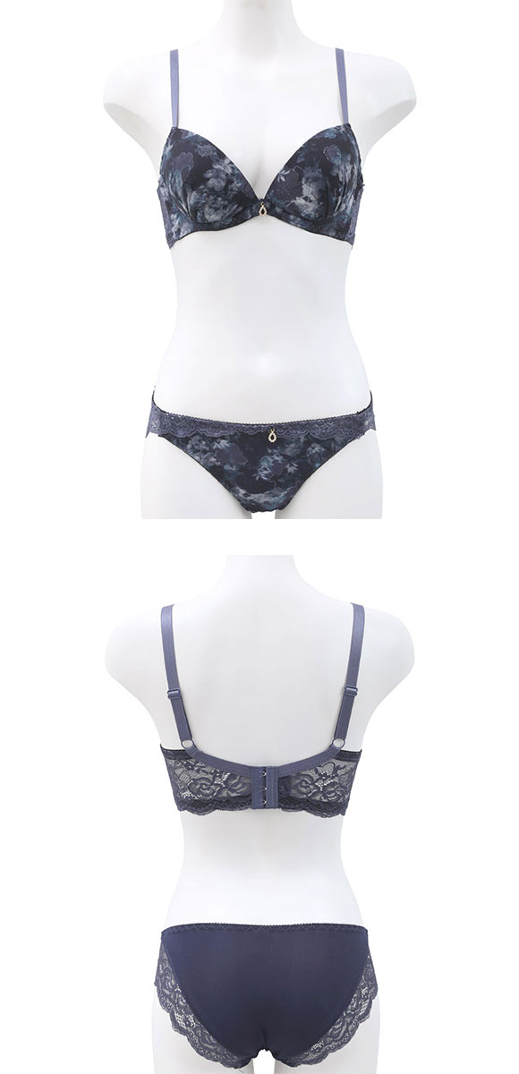 サンエイ 脇高 フォギーマーブルフラワー ブラセット EF 大きいサイズ グラマー 脇肉 谷間 盛り ブラジャー ショーツ セット 美胸