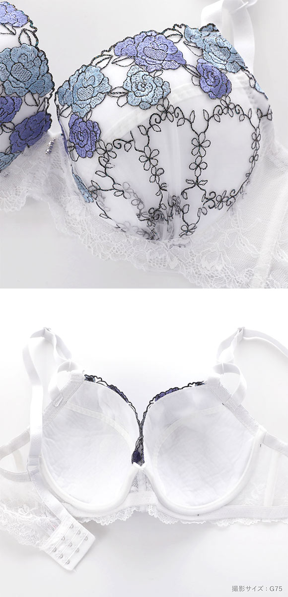 サンエイ 脇高 ゴージャスローズ ブラセット GHI 大きいサイズ グラマー 脇肉 はみ肉すっきり ブラジャー ショーツ 美胸 SANEI
