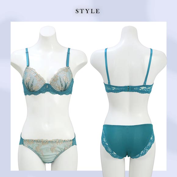 サンエイ 脇高 シーサイドフラワー ブラセット ABCD 大きいサイズ グラマー 脇肉 谷間 盛り ブラジャー ショーツ セット 美胸 SANEI