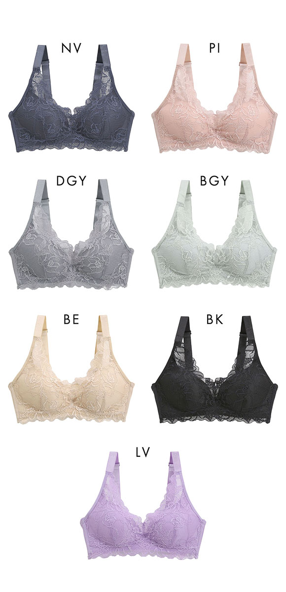 サンエイ SANEI なめらかFit 脇高ノンワイヤーブラジャー M L LL 総レース 単品 楽ちん