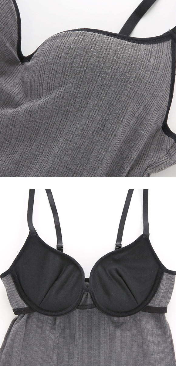 サンエイ 秒で盛れる ブラインナー ワイヤー入りブラキャミ 綿混リブ S-LL 激盛り 寄せ上げ 谷間 盛り ブラトップ インナー