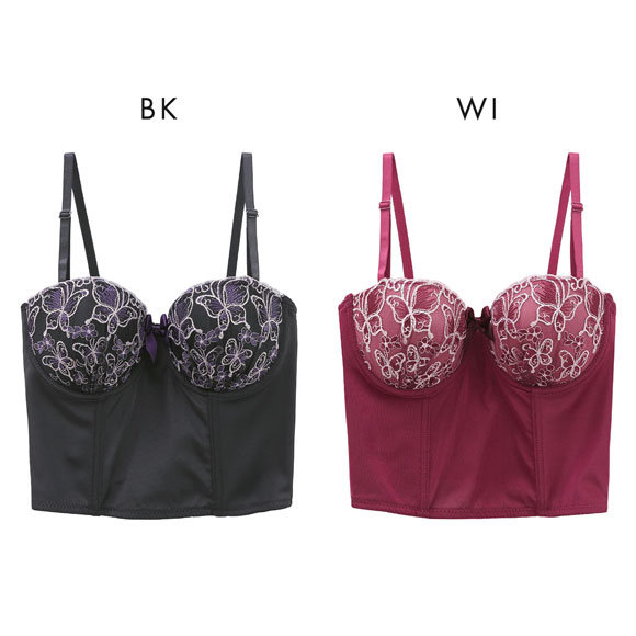 サンエイ エレガントバタフライ ビスチェ ロングブラ カップ付き