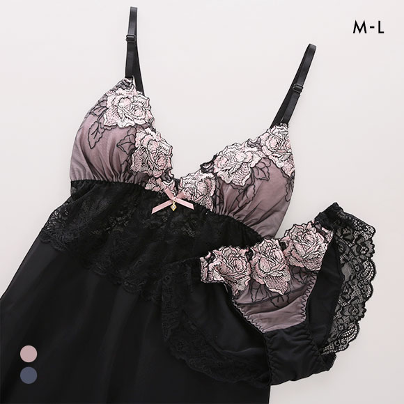 サンエイ ダズリングローズ カップ付き スリップ＆ショーツ ML