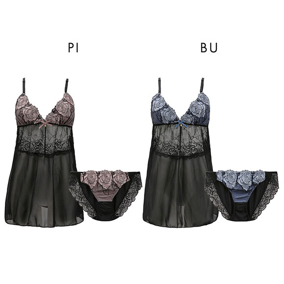 サンエイ ダズリングローズ カップ付き スリップ＆ショーツ ML