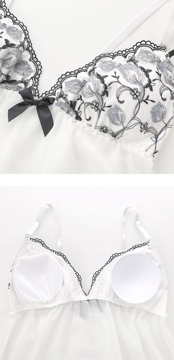 サンエイ グロッシーチューリップ  カップ付き スリップ＆ショーツ ランジェリー ベビードール キャミ 上下セット SANEI