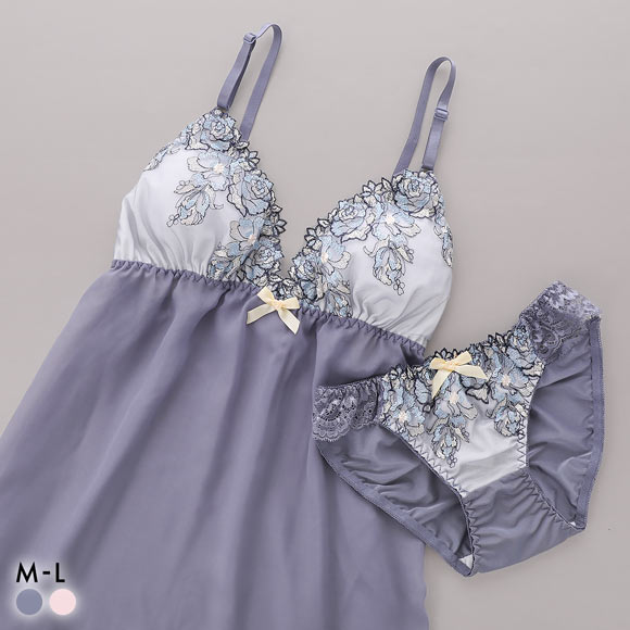 サンエイ シャイニーローズ カップ付き スリップ＆ショーツ