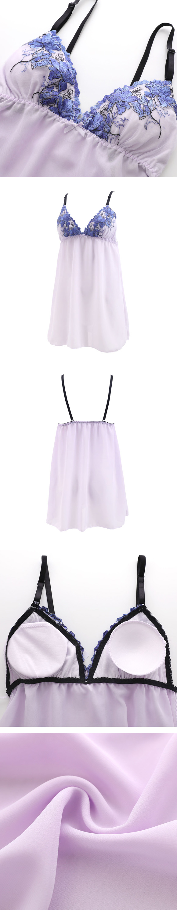 サンエイ ホットブロッサム カップ付き スリップ＆ショーツ ランジェリー ベビードール キャミ 上下セット SANEI