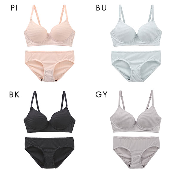 サンエイ SANEI リラックス＆ナチュラル リブ ノンワイヤーブラジャー ショーツ セット ブラセット M L LL